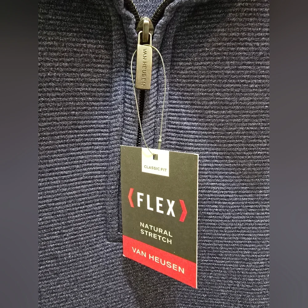 Van Heusen Men's Navy Zip-Up Sweater Xxl - Picture 3 of 7